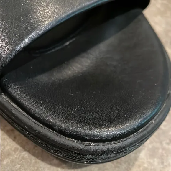 Cole Haan Crawford Black Leather Sandals Mens Size 10.5M Comfort Shoes