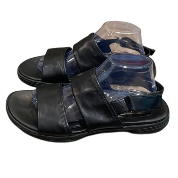 Cole Haan Crawford Black Leather Sandals Mens Size 10.5M Comfort Shoes