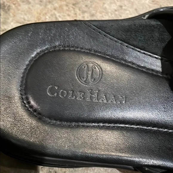 Cole Haan Crawford Black Leather Sandals Mens Size 10.5M Comfort Shoes
