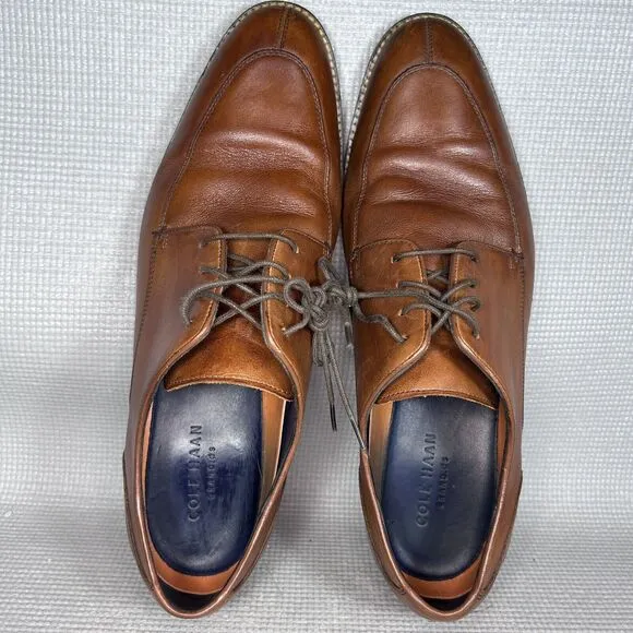Cole Haan Dress Shoes Mens 11 Grand Lenox Hill Split Oxford Tan Brown Leather