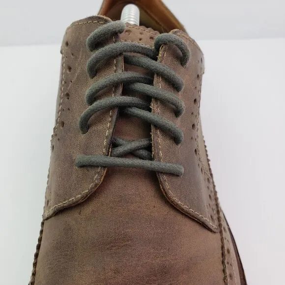 Cole Haan Lunargrand Mens Size 11 Brown Leather Oxford Derby Wingtip Dress Shoes