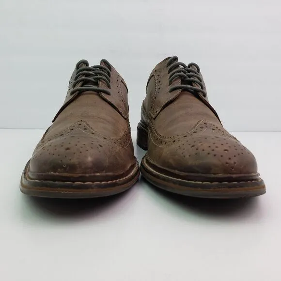 Cole Haan Lunargrand Mens Size 11 Brown Leather Oxford Derby Wingtip Dress Shoes