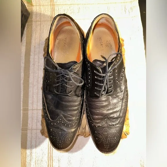 Cole Haan Men's Black Grand OS Lennox Hill Wingtip Oxford - Size 9.5 M
