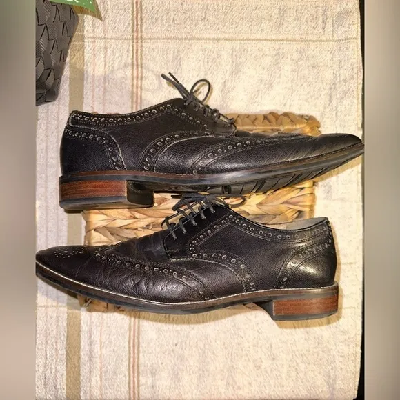 Cole Haan Men's Black Grand OS Lennox Hill Wingtip Oxford - Size 9.5 M
