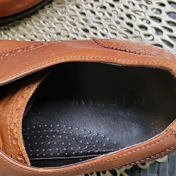 Cole Haan Mens Lace-up Wingtip Derby Oxford Leather British Tan Shoes Sz 11 M