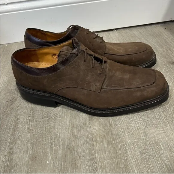 Cole Haan Men's Oxford Shoes Dark Brown Suede Leather Split Toe Lace Up Size 13