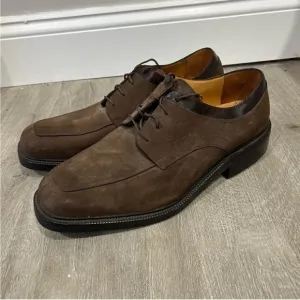 Cole Haan Men's Oxford Shoes Dark Brown Suede Leather Split Toe Lace Up Size 13