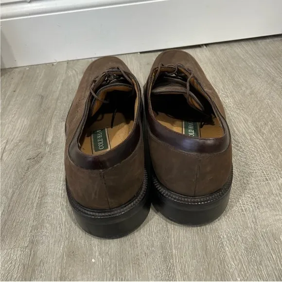 Cole Haan Men's Oxford Shoes Dark Brown Suede Leather Split Toe Lace Up Size 13