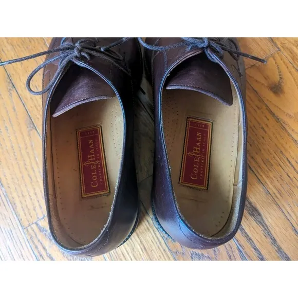 Cole Haan Mens Size 9D Brown Leather Williams Oxford Dress Shoes