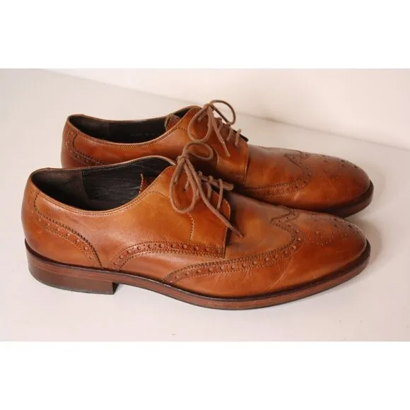 Cole Haan Mens Wingtip Oxfords Dress Shoes Brown SZ 10M