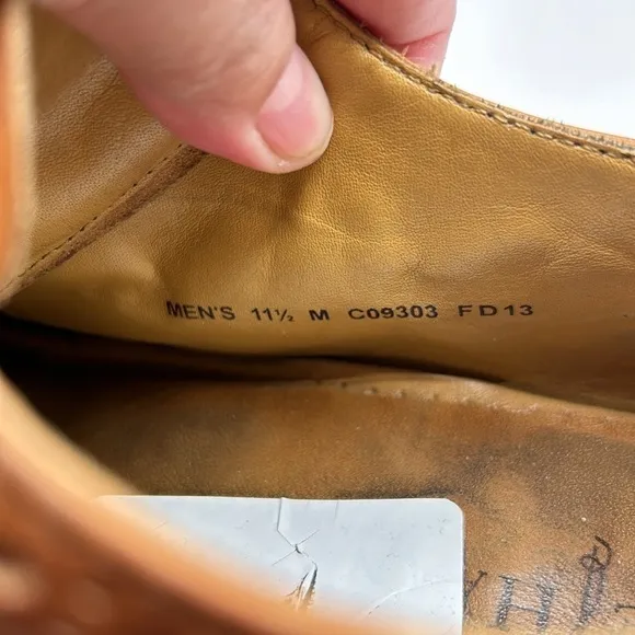 Cole Haan Nike Air Men's Leather Tan Wingtip Dress Shoes Size 11.5