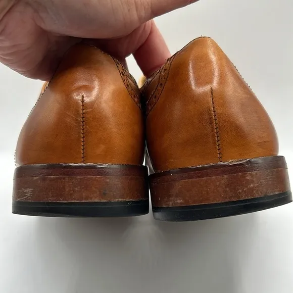 Cole Haan Nike Air Men's Leather Tan Wingtip Dress Shoes Size 11.5