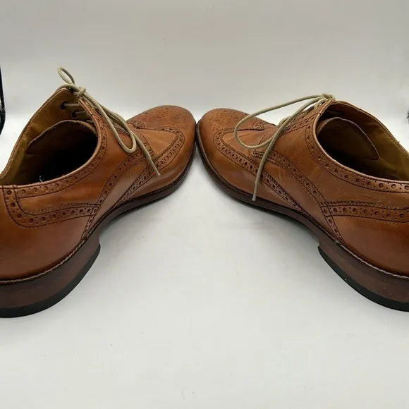 Cole Haan Nike Air Men's Leather Tan Wingtip Dress Shoes Size 11.5