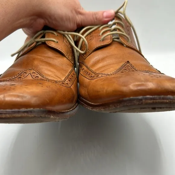 Cole Haan Nike Air Men's Leather Tan Wingtip Dress Shoes Size 11.5