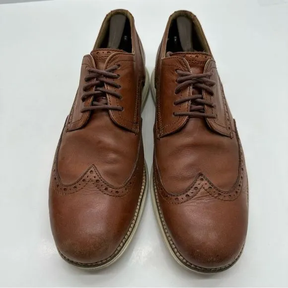Cole Haan Original Grand Mens 10.5 Woodbury/Ivory Wingtip Oxford Dress Shoes
