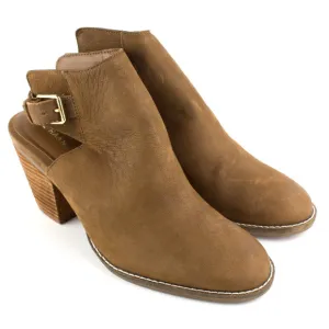 Cole Haan Pippa Tan Suede Leather Stacked Heel Slingback Bootie Shoes SIZE 8.5 B