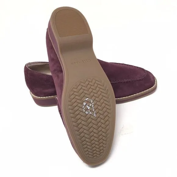 Cole Haan Suede Leather The Go-To Loafer Shoes Size 5.5B Women's Wine Flats