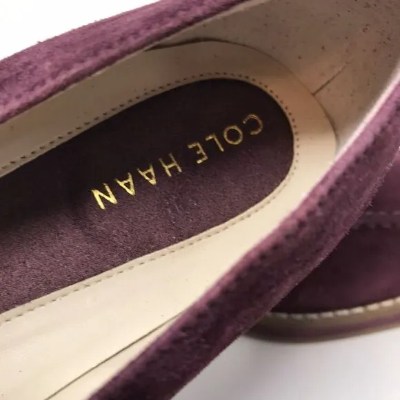 Cole Haan Suede Leather The Go-To Loafer Shoes Size 5.5B Women's Wine Flats