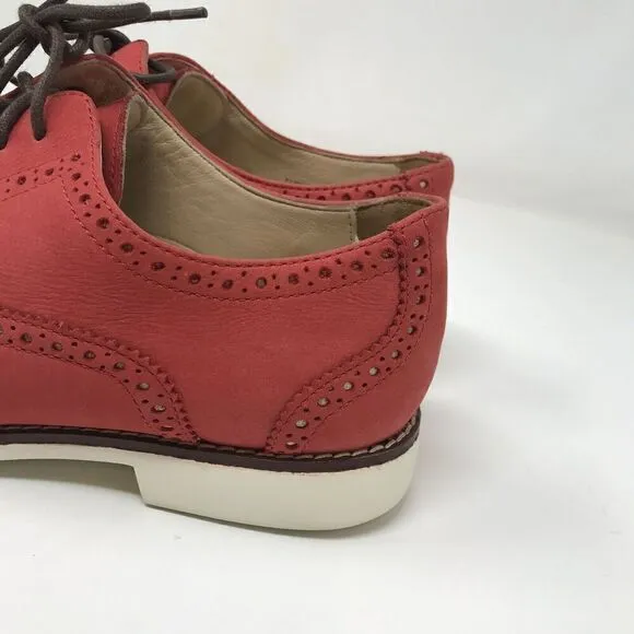 Cole Haan Women’s Skylar Oxford Dress Size 7.5 Red Lace Up Wingtip Brogue Shoes