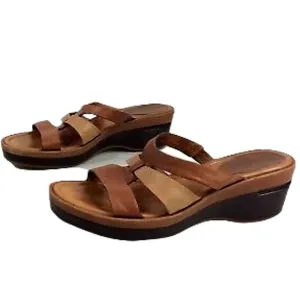 Cole Haan Women's Slide Strappy Wedge Sandals Brown/Tan Size 6 1/2B