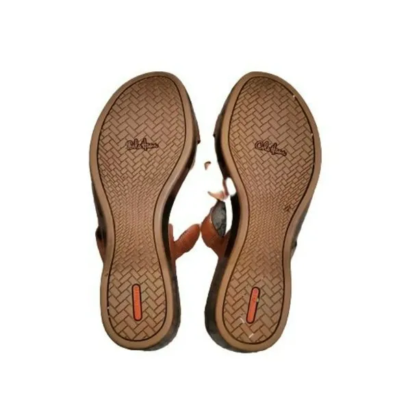 Cole Haan Women's Slide Strappy Wedge Sandals Brown/Tan Size 6 1/2B