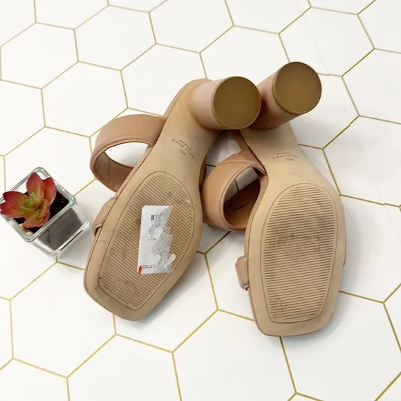 Cole Haan Zappos Reina 2 Tan Leather Strappy HEELS sandals women size 8