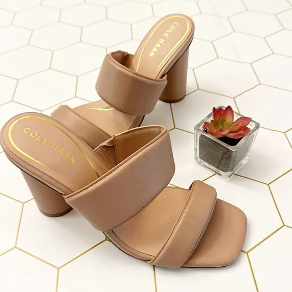 Cole Haan Zappos Reina 2 Tan Leather Strappy HEELS sandals women size 8