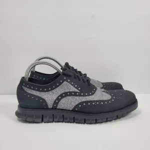 Cole Haan Zerogrand Men's Black Gray Wingtip Oxford Shoes C26233 US Size 8.5M