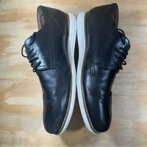 Cole Haan Black and White Oxfords with Brogue Design Men’s Size 12