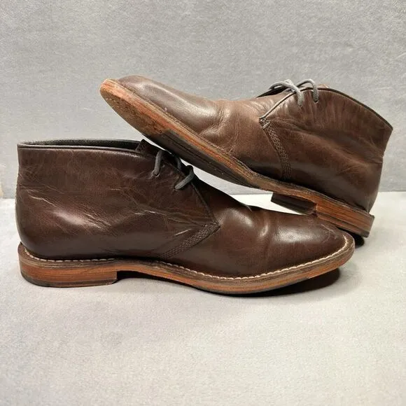 Cole Haan Grand.Os Mens Size 9.5 (M) Chukka Boots Brown Leather Lace Up Dress