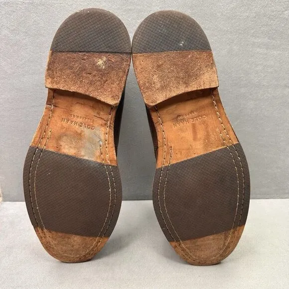 Cole Haan Grand.Os Mens Size 9.5 (M) Chukka Boots Brown Leather Lace Up Dress
