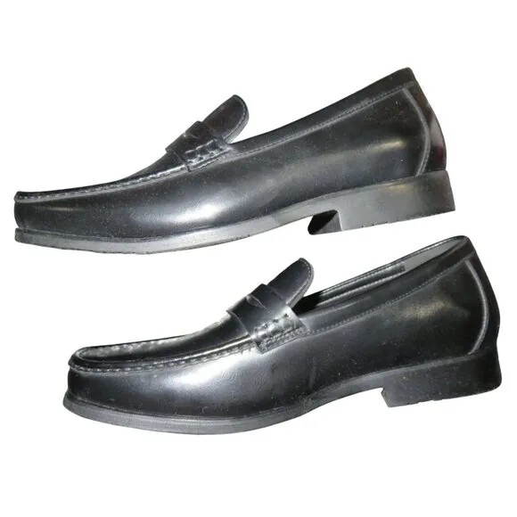 Collexion Italy Black Italian Leather Dress Loafers shoes Size 40 or US 9