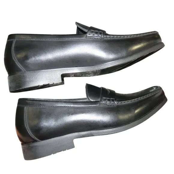 Collexion Italy Black Italian Leather Dress Loafers shoes Size 40 or US 9