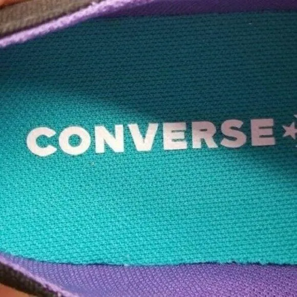 Converse Girls CTAS OX Multi Tongue Black White Night Shade Shoes Size 1