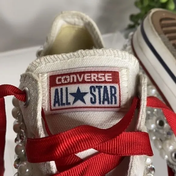 Converse Low Top Pearl Embellished Wedding Chucks Youth Size 3