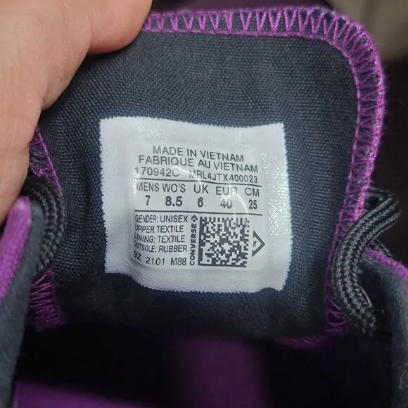 CONVERSE SKID GRIP CVO CANVAS VIOLET Retro SHOES W 8.5/M 7 SNEAKERS 170942C New