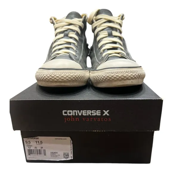 Converse X John Varvatos Zip Around Gray/Cream Leather HiTop Sneaker Men’s 9.5