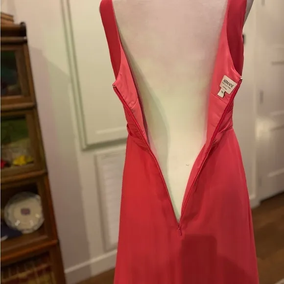 COPY - Armani Collezioni Coral Formal Silk Maxi Dress Small Medium Sheer Empire…