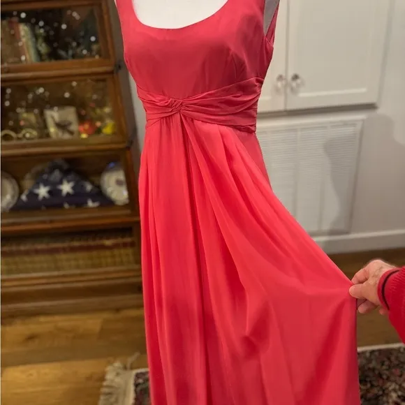 COPY - Armani Collezioni Coral Formal Silk Maxi Dress Small Medium Sheer Empire…