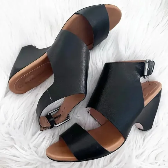 CORSO COMO | Black Leather Sandals Ankle Boot Style Heel Strap | Size 9