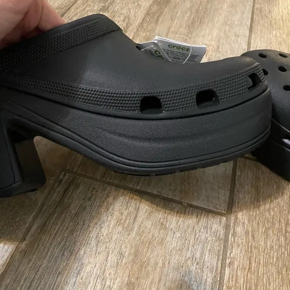 Crocs Siren Black Studded Platform Clog Heel Men Size 13 Disco New NWT