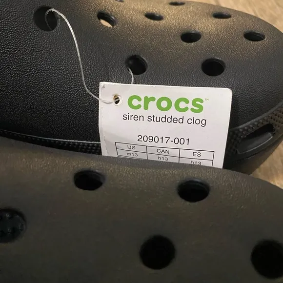 Crocs Siren Black Studded Platform Clog Heel Men Size 13 Disco New NWT
