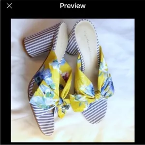 CUPCAKES AND CASHMERE FLORAL MULES.  NEW IN BOX
