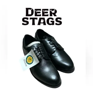 Deer Stags Black Leather Oxfords Sleek Formal Design size 12