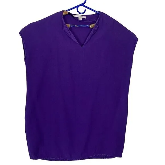 DIANE VON FURSTENBERG Tunic V Neck Dress Purple M 11-11