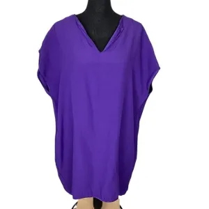 DIANE VON FURSTENBERG Tunic V Neck Dress Purple M 11-11