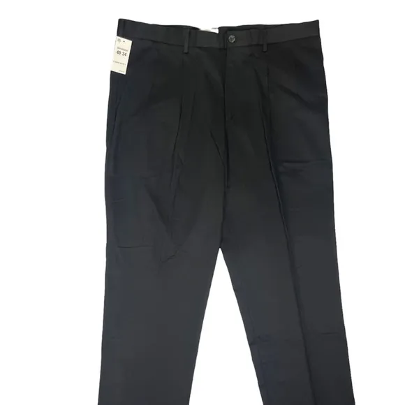 Dockers Black Dress Pants Relaxed Fit Dress Casual Pants Signature Pleated Khaki