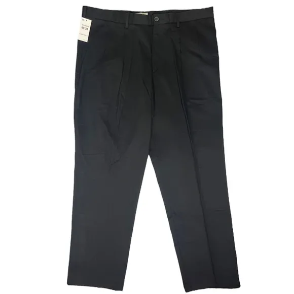 Dockers Black Dress Pants Relaxed Fit Dress Casual Pants Signature Pleated Khaki