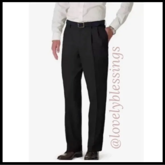 Dockers Black Dress Pants Relaxed Fit Dress Casual Pants Signature Pleated Khaki