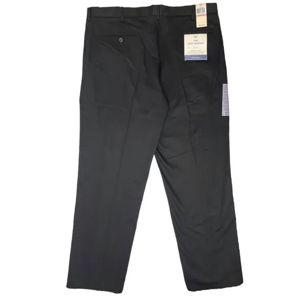 Dockers Black Dress Pants Relaxed Fit Dress Casual Pants Signature Pleated Khaki